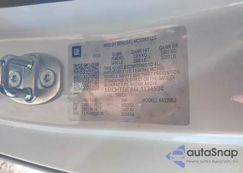 2020 Chevrolet Colorado 4Wd Long Box Wt z USA, uszkodzony, nr VIN 1GCHTBEA6L1134534